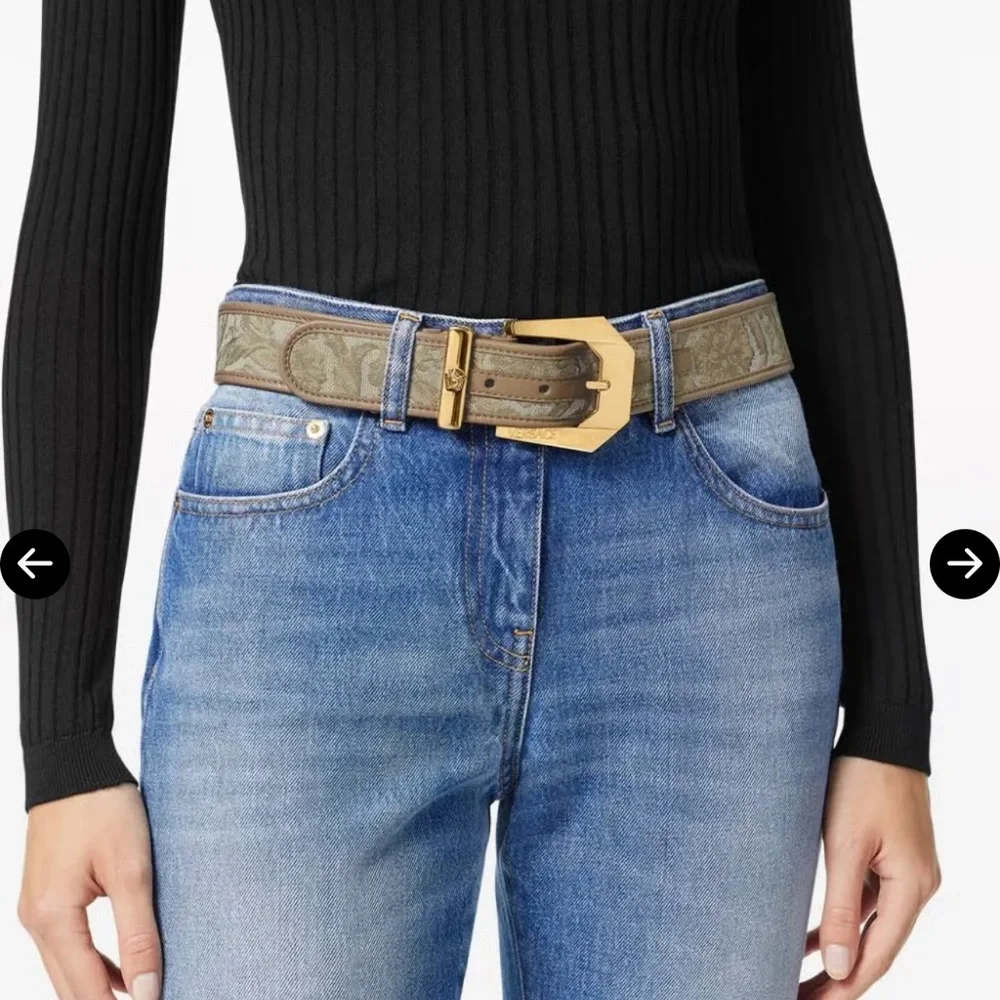 VERSACE Medusa Heritage Barocco Jacquard Belt 4 cm (70/28 - 32in long)
